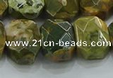 CNG5876 15.5 inches 8*12mm - 12*16mm faceted freeform rhyolite beads