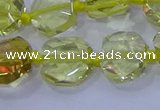 CNG5880 15.5 inches 10*12mm - 10*14mm faceted freeform lemon quartz beads