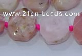 CNG5885 15.5 inches 10*14mm - 12*16mm faceted freeform pink opal beads