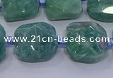 CNG5889 15.5 inches 10*12mm - 10*14mm faceted freeform amazonite beads