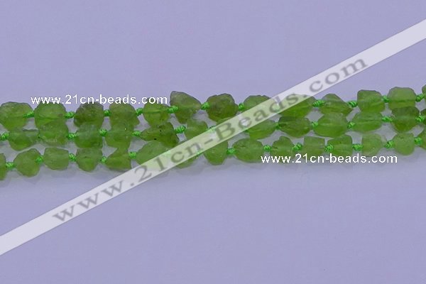 CNG5904 15.5 inches 4*6mm - 6*10mm nuggets rough olive quartz beads