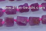 CNG5912 15.5 inches 4*6mm - 6*10mm nuggets rough pink tourmaline beads