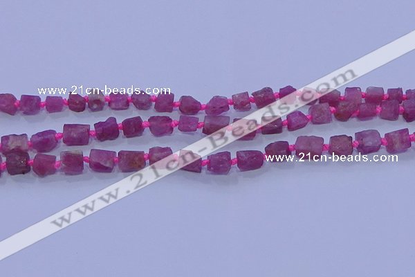 CNG5912 15.5 inches 4*6mm - 6*10mm nuggets rough pink tourmaline beads