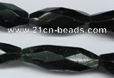 CNG593 13*30mm - 14*35mm faceted rice African prase jasper nugget beads