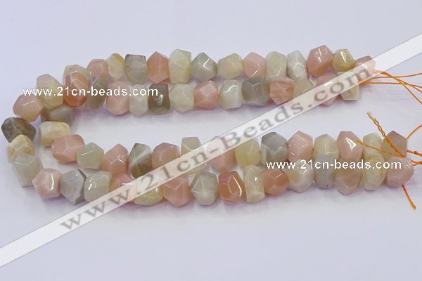 CNG5930 10*14mm - 13*18mm faceted nuggets rainbow moonstone beads