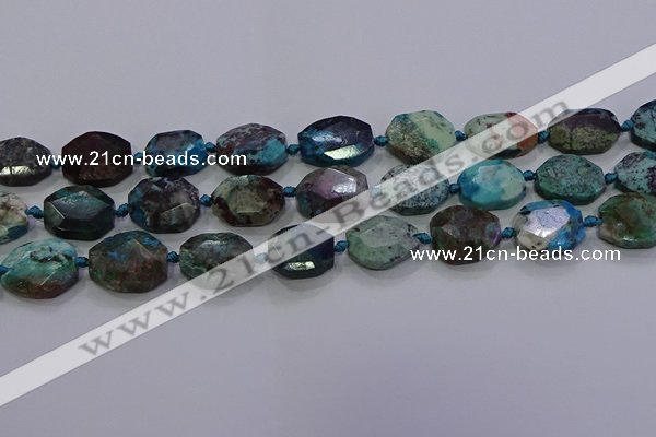 CNG5940 10*14mm - 12*16mm faceted freeform chrysocolla beads