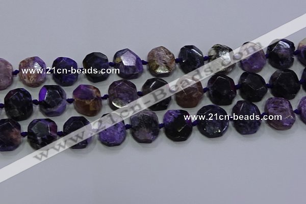 CNG5944 10*14mm - 12*16mm faceted freeform charoite beads