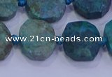 CNG5958 10*14mm - 12*16mm faceted freeform chrysocolla & turquoise beads