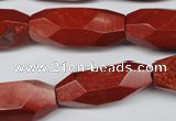 CNG602 12*28mm - 14*32mm faceted rice red jasper nugget beads