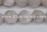 CNG6021 15.5 inches 12mm faceted nuggets grey crazy agate beads