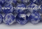 CNG6031 15.5 inches 12mm faceted nuggets blue spot stone beads