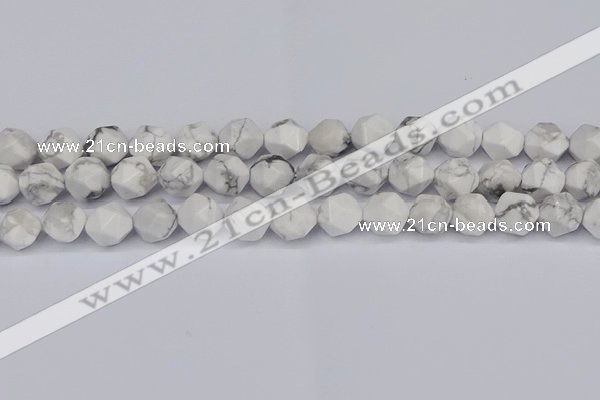 CNG6033 15.5 inches 12mm faceted nuggets white howlite beads