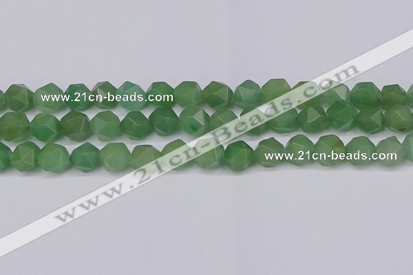 CNG6034 15.5 inches 12mm faceted nuggets green aventurine beads