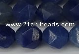 CNG6036 15.5 inches 12mm faceted nuggets blue aventurine beads