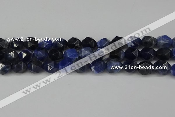 CNG6037 15.5 inches 12mm faceted nuggets sodalite gemstone beads