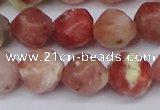 CNG6040 15.5 inches 12mm faceted nuggets rhodochrosite beads