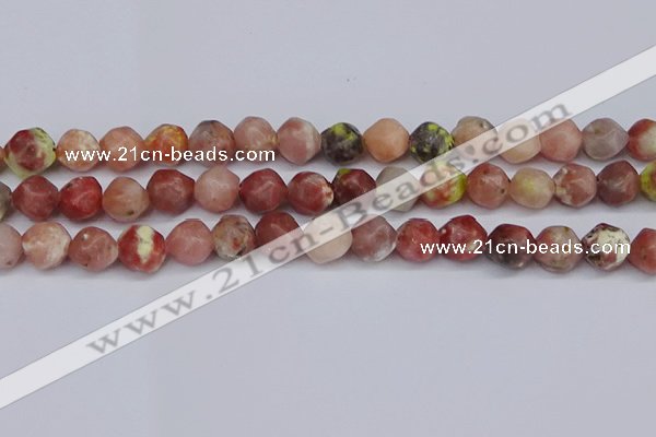 CNG6040 15.5 inches 12mm faceted nuggets rhodochrosite beads