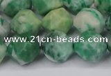 CNG6046 15.5 inches 12mm faceted nuggets Qinghai jade beads