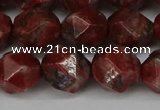 CNG6052 15.5 inches 12mm faceted nuggets brecciated jasper beads