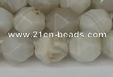 CNG6080 15.5 inches 8mm faceted nuggets grey agate beads