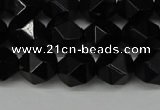 CNG6089 15.5 inches 8mm faceted nuggets black agate beads