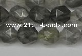 CNG6096 15.5 inches 8mm faceted nuggets cloudy quartz beads