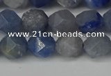 CNG6102 15.5 inches 8mm faceted nuggets blue aventurine beads