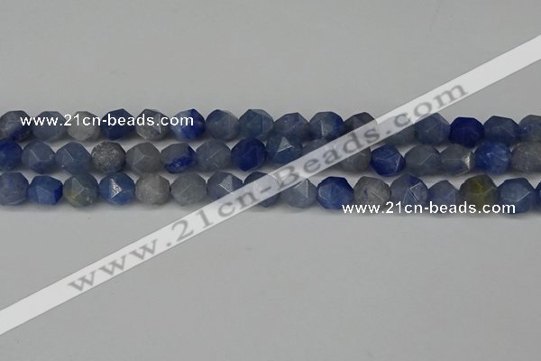 CNG6102 15.5 inches 8mm faceted nuggets blue aventurine beads