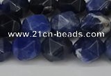 CNG6104 15.5 inches 8mm faceted nuggets sodalite gemstone beads