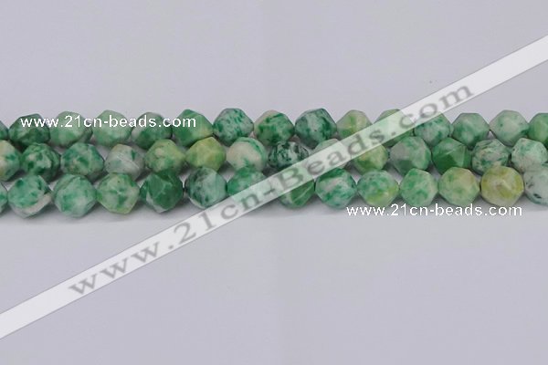 CNG6116 15.5 inches 8mm faceted nuggets Qinghai jade beads