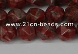 CNG6123 15.5 inches 8mm faceted nuggets brecciated jasper beads