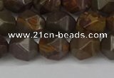 CNG6124 15.5 inches 8mm faceted nuggets coffee jasper beads