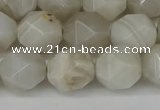 CNG6150 15.5 inches 10mm faceted nuggets grey agate beads