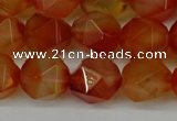 CNG6158 15.5 inches 10mm faceted nuggets red agate beads