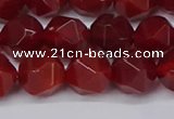 CNG6159 15.5 inches 10mm faceted nuggets red agate beads