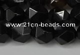 CNG6160 15.5 inches 10mm faceted nuggets black agate beads