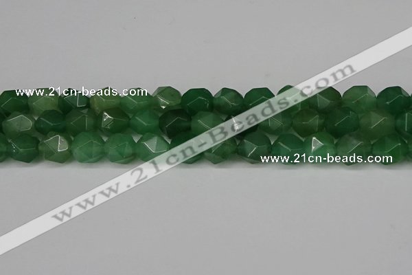 CNG6176 15.5 inches 10mm faceted nuggets green aventurine beads