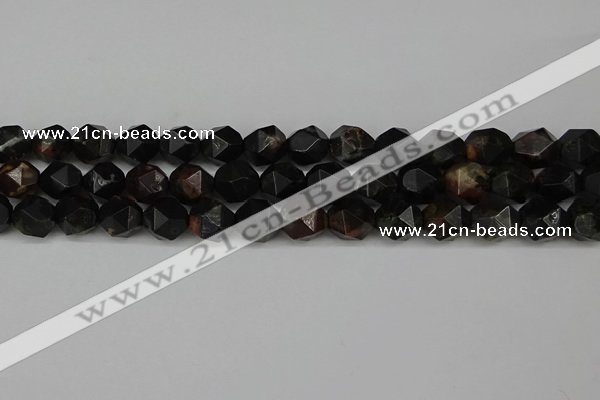 CNG6194 15.5 inches 10mm faceted nuggets plum blossom jade beads