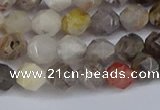 CNG6221 15.5 inches 6mm faceted nuggets silver needle agate beads