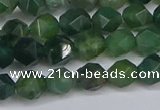 CNG6225 15.5 inches 6mm faceted nuggets moss agate beads