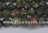 CNG6243 15.5 inches 6mm faceted nuggets green lace stone beads