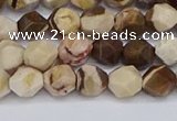 CNG6245 15.5 inches 6mm faceted nuggets zebra jasper beads