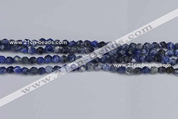 CNG6251 15.5 inches 6mm faceted nuggets sodalite beads wholesale