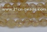 CNG6259 15.5 inches 6mm faceted nuggets coffee cherry quartz beads