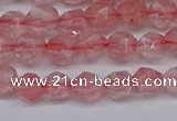 CNG6260 15.5 inches 6mm faceted nuggets cherry quartz beads