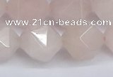 CNG6280 15.5 inches 14mm faceted nuggets rose quartz beads