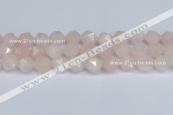 CNG6280 15.5 inches 14mm faceted nuggets rose quartz beads