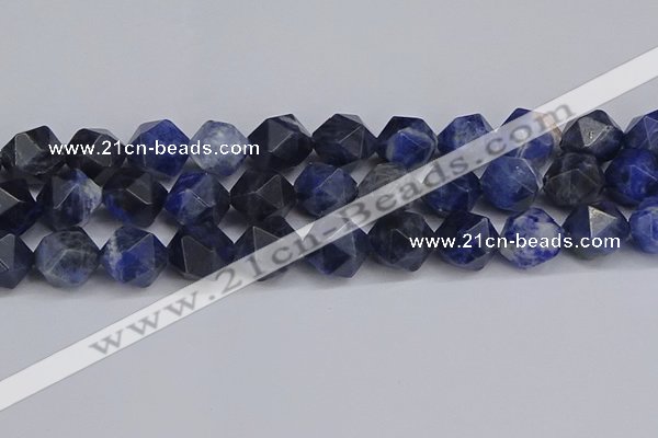 CNG6298 15.5 inches 14mm faceted nuggets sodalite beads