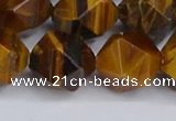 CNG6299 15.5 inches 14mm faceted nuggets yellow tiger eye beads