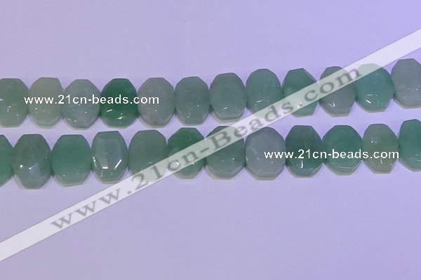 CNG6310 13*18mm - 15*20mm faceted freeform green aventurine beads